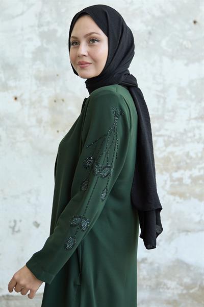 Kolları Yaprak İncili Haki Ferace