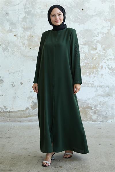 Kolları Yaprak İncili Haki Ferace