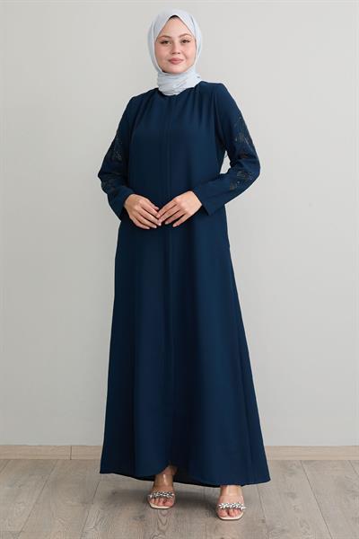 Kolları Yaprak İncili İndigo Ferace