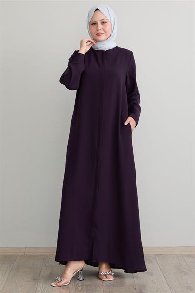 Kolları Yaprak İncili Mürdüm Ferace