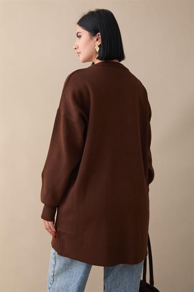 Kot Cepli Acı Kahve Triko Tunik