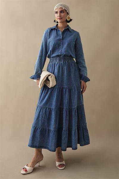 Kot Etekli Gömlekli Mavi Takım