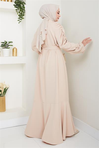 Krep Lastikli Taş Elbise