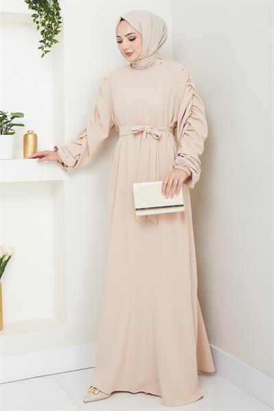 Krep Lastikli Taş Elbise