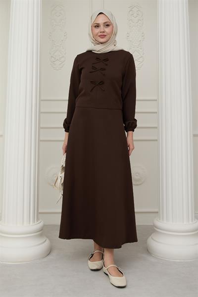 Kurdele Detay Etekli Acı Kahve Takım