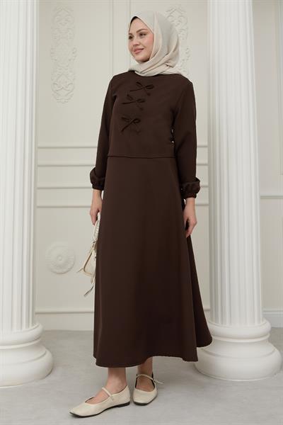 Kurdele Detay Etekli Acı Kahve Takım