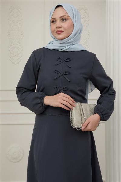 Kurdele Detay Etekli Antrasit Takım