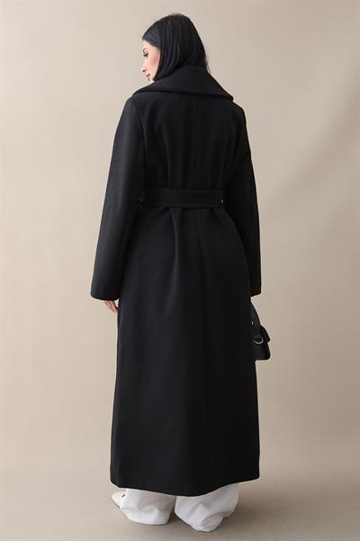 Kuşaklı Gizli Patlı Siyah Kaban