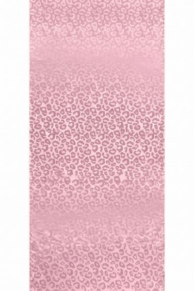 Leopar Desen Pembe Jakarlı Pamuk Şal