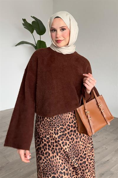 Leopar Desenli Piliseli Taba Etek