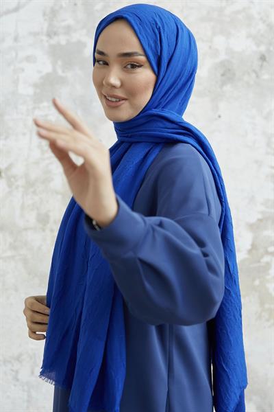 Levi Bambu Kraş Şal - Saks Mavisi