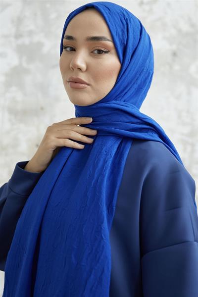 Levi Bambu Kraş Şal - Saks Mavisi