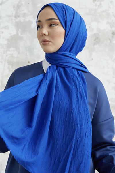 Levi Bambu Kraş Şal - Saks Mavisi