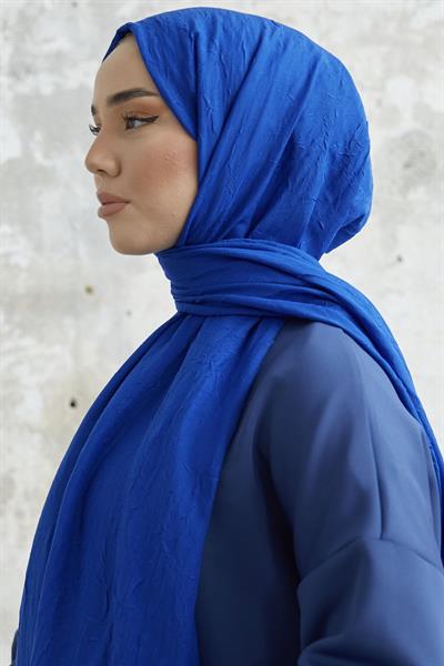 Levi Bambu Kraş Şal - Saks Mavisi