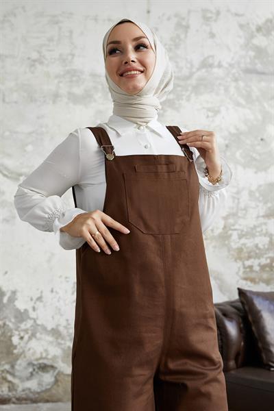 Lindy Askılı Acı Kahve Salopet