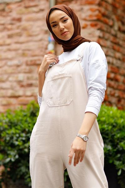 Lindy Askılı Bej Salopet