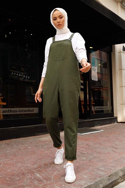 Lindy Askılı Haki Salopet