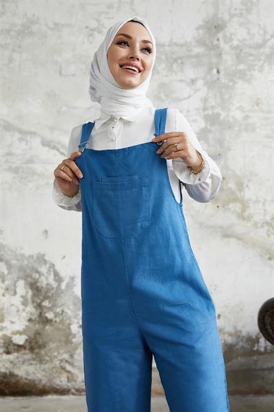 Lindy Askılı İndigo Salopet