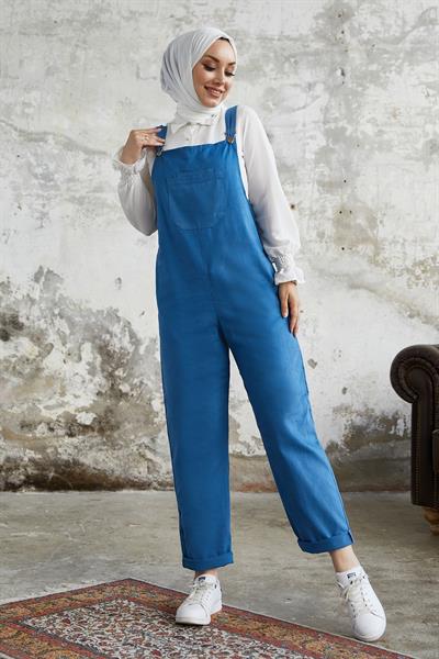 Lindy Askılı İndigo Salopet