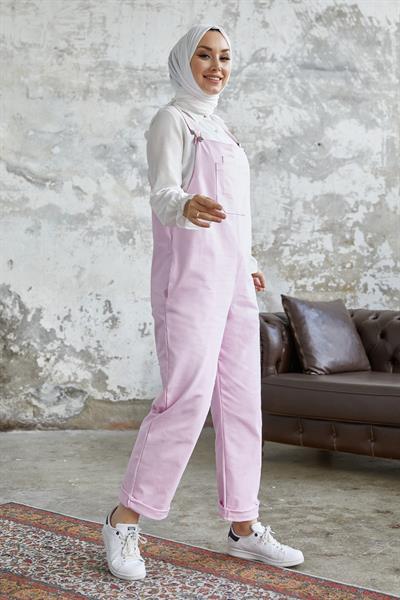 Lindy Askılı Pembe Salopet