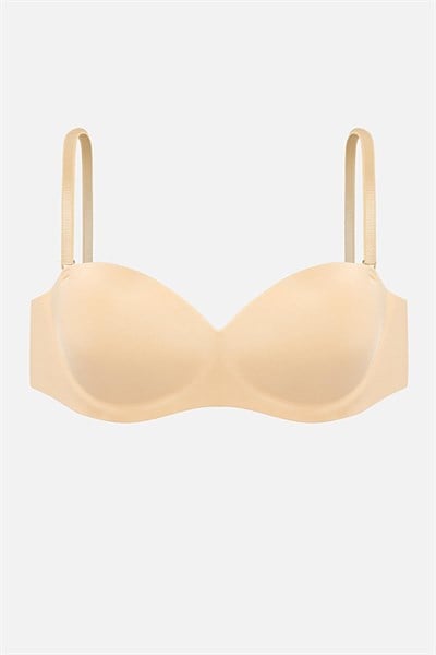 Lotus Lazer Dikişsiz Balensiz Push Up Sütyen - Ten - 2818