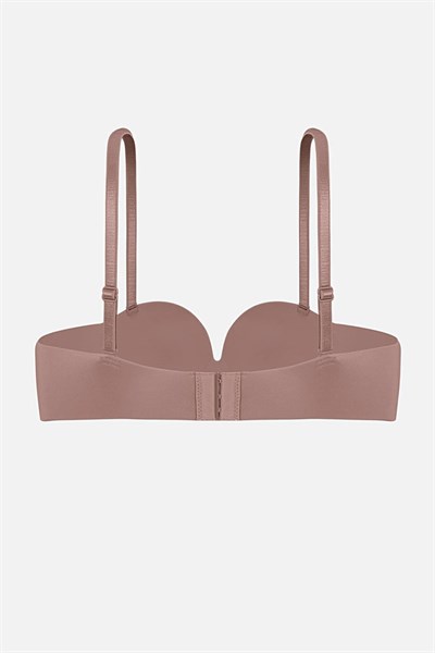 Lotus Lazer Dikişsiz Balensiz Push Up Sütyen - Bronz Kahve - 2818