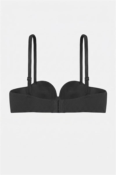 Lotus Lazer Dikişsiz Balensiz Push Up Sütyen - Siyah - 2818