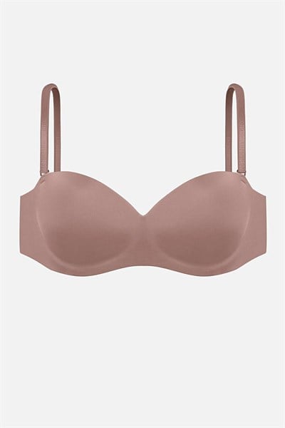 Lotus Lazer Dikişsiz Balensiz Push Up Sütyen - Bronz Kahve - 2818