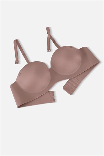 Lotus Lazer Dikişsiz Balensiz Push Up Sütyen - Bronz Kahve - 2818