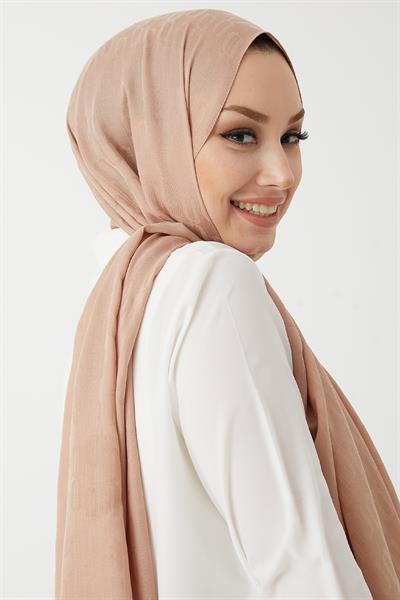 Luda Zincir Desen Pamuklu Jakar Şal - Yavruağzı