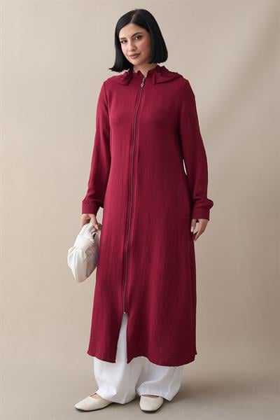 Lure Kapüşonlu Ferace - Bordo