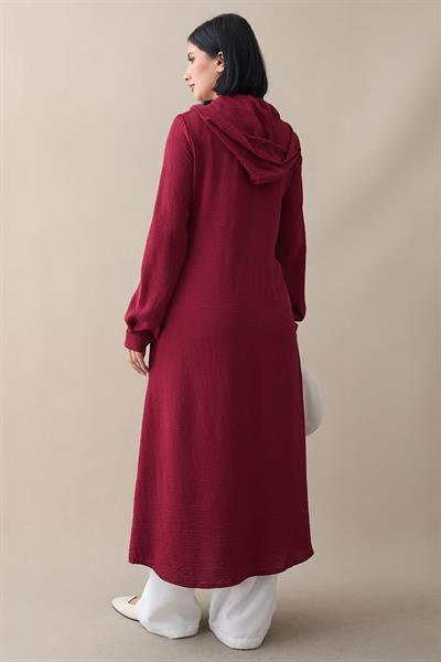 Lure Kapüşonlu Ferace - Bordo