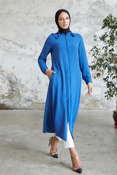 Lure Kapüşonlu Ferace - İndigo