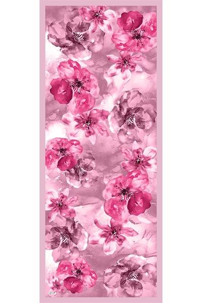Manolya Desenli Pembe Soft Pamuk Şal