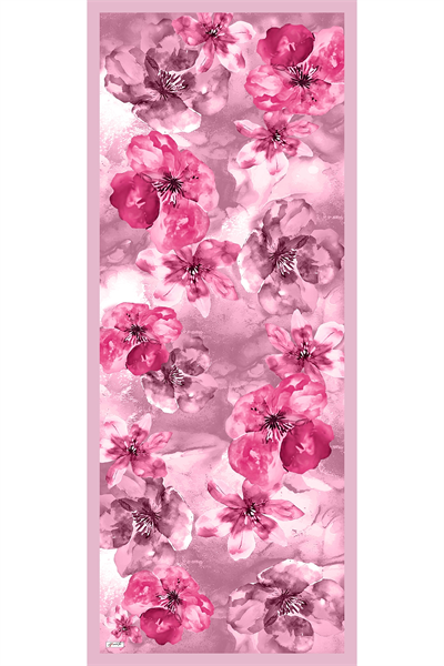 Manolya Desenli Pembe Soft Pamuk Şal