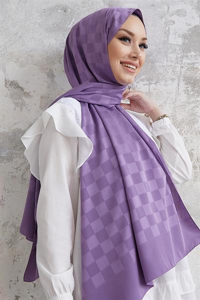 Maura Dama Desen İpeksi Jakar Şal - Menekşe