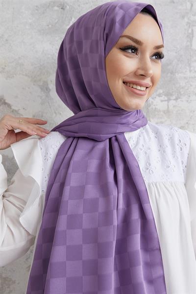 Maura Dama Desen İpeksi Jakar Şal - Menekşe