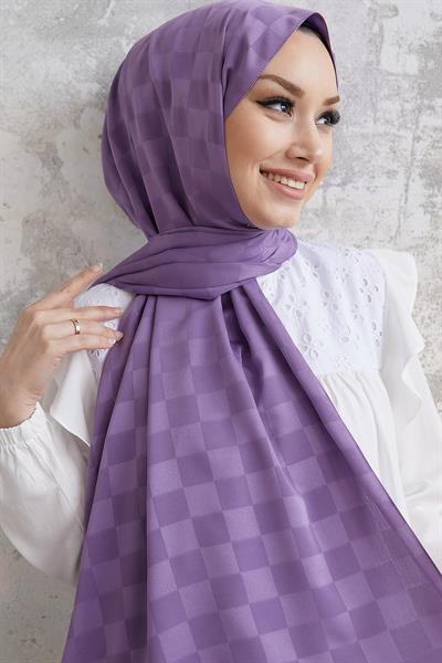 Maura Dama Desen İpeksi Jakar Şal - Menekşe