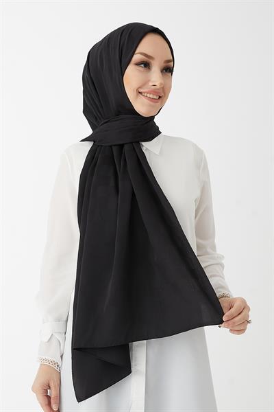 Maura Dama Desen İpeksi Jakar Şal - Siyah