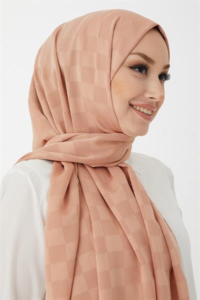 Maura Dama Desen İpeksi Jakar Şal - Yavruağzı