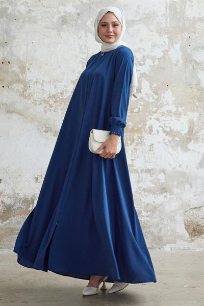 Medine İpeği Mevlana İndigo Ferace