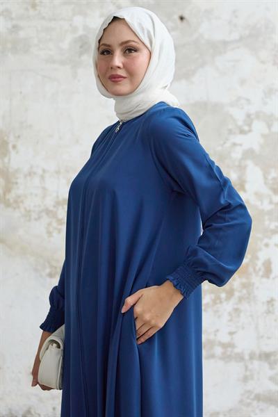 Medine İpeği Mevlana İndigo Ferace