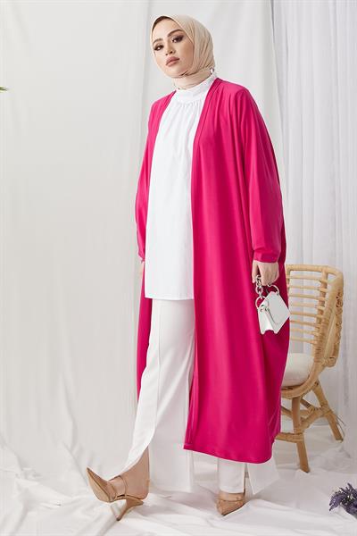 Mevira Salaş Kesim Abaya - Fuşya