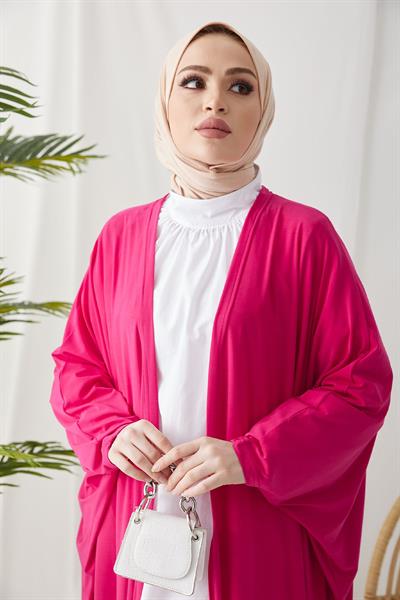 Mevira Salaş Kesim Abaya - Fuşya