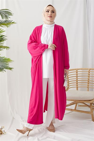 Mevira Salaş Kesim Abaya - Fuşya