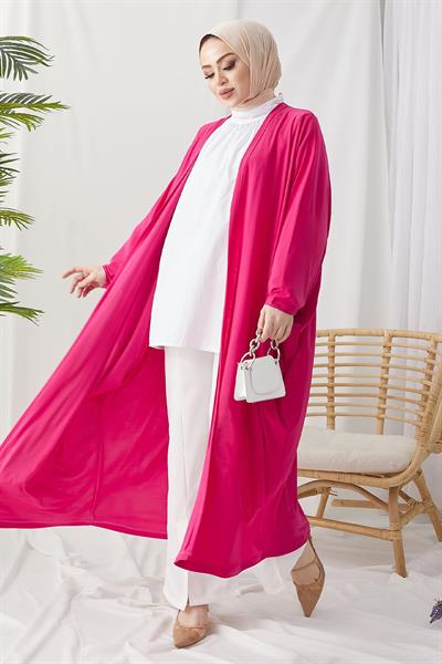 Mevira Salaş Kesim Abaya - Fuşya