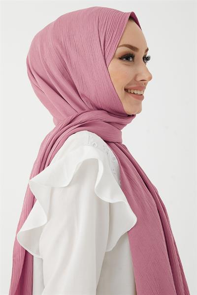 Mika Krinkıl İpeği Şal - Pembe