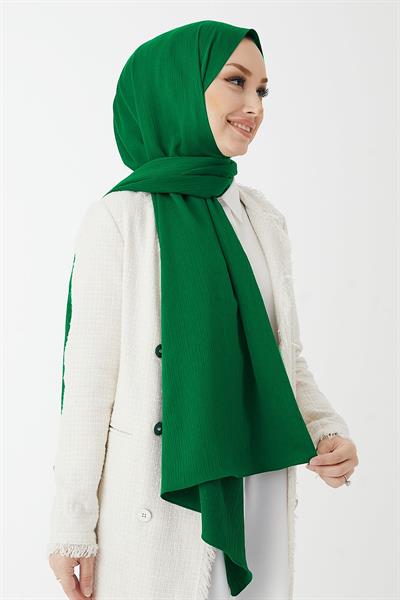 Mika Krinkıl İpeği Şal - Yeşil