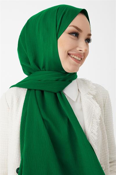 Mika Krinkıl İpeği Şal - Yeşil