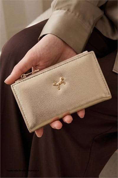 Mini Logolu Gold Cüzdan